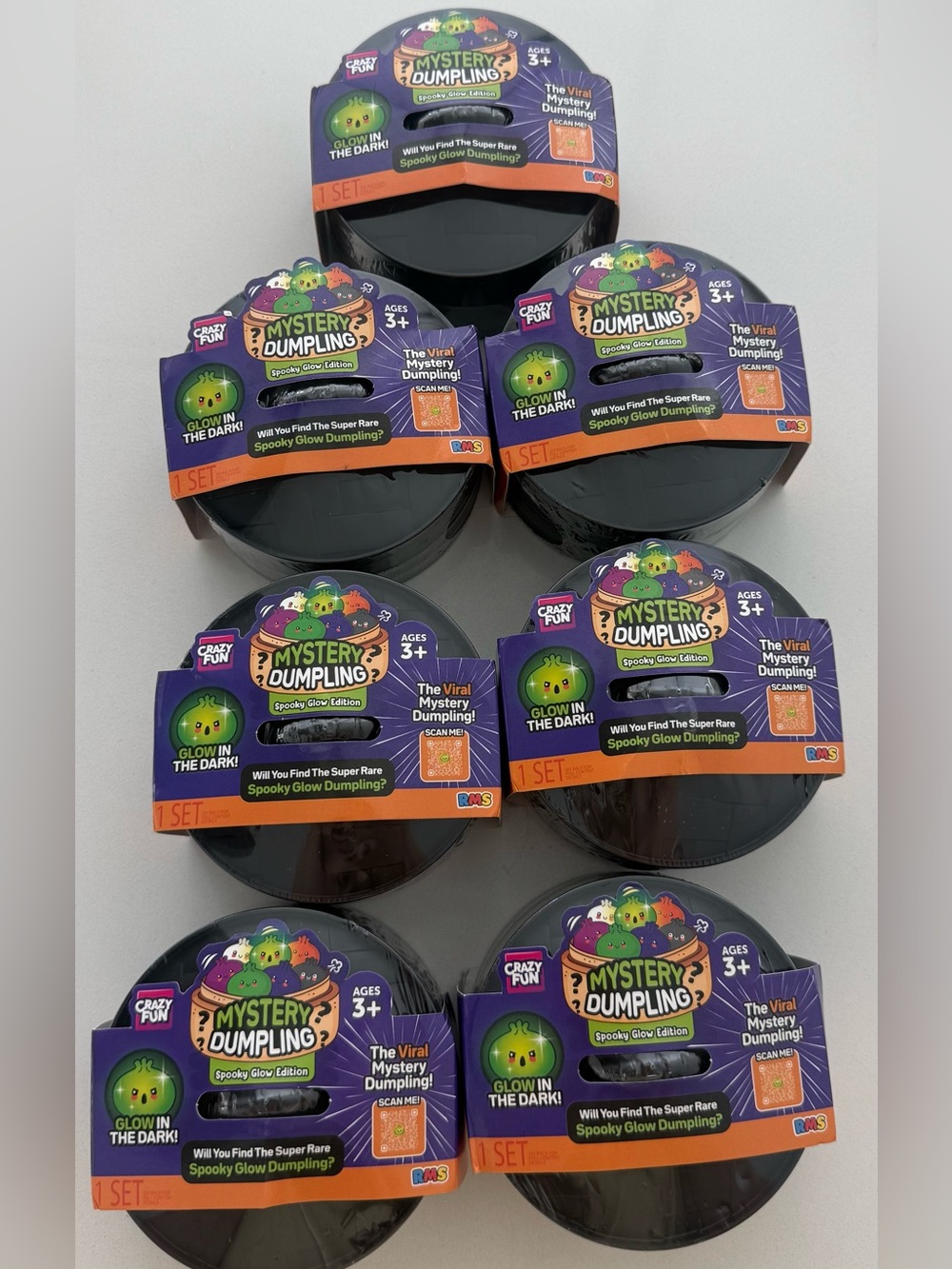 LOT OF 7 RMS Crazy Fun Mystery Dumpling Spooky Glow Edition New